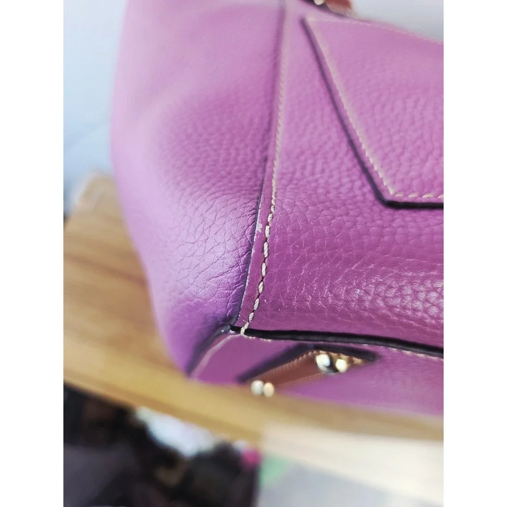 Dooney & Bourke Maxine Tote Pebble Leather Tote Orchid Purple Pink Zip Top Bag